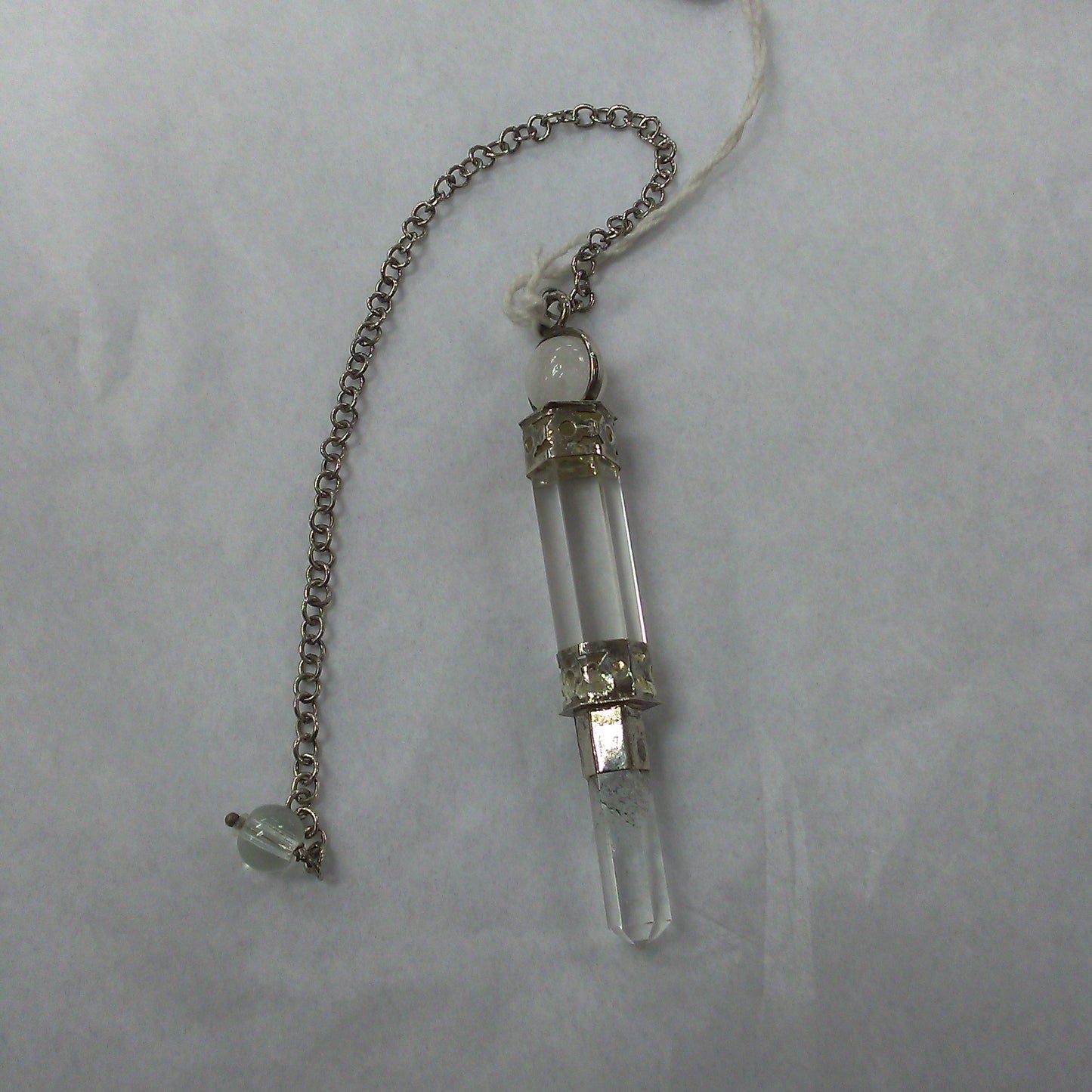 Quartz hexagonal pendulum with moonstone