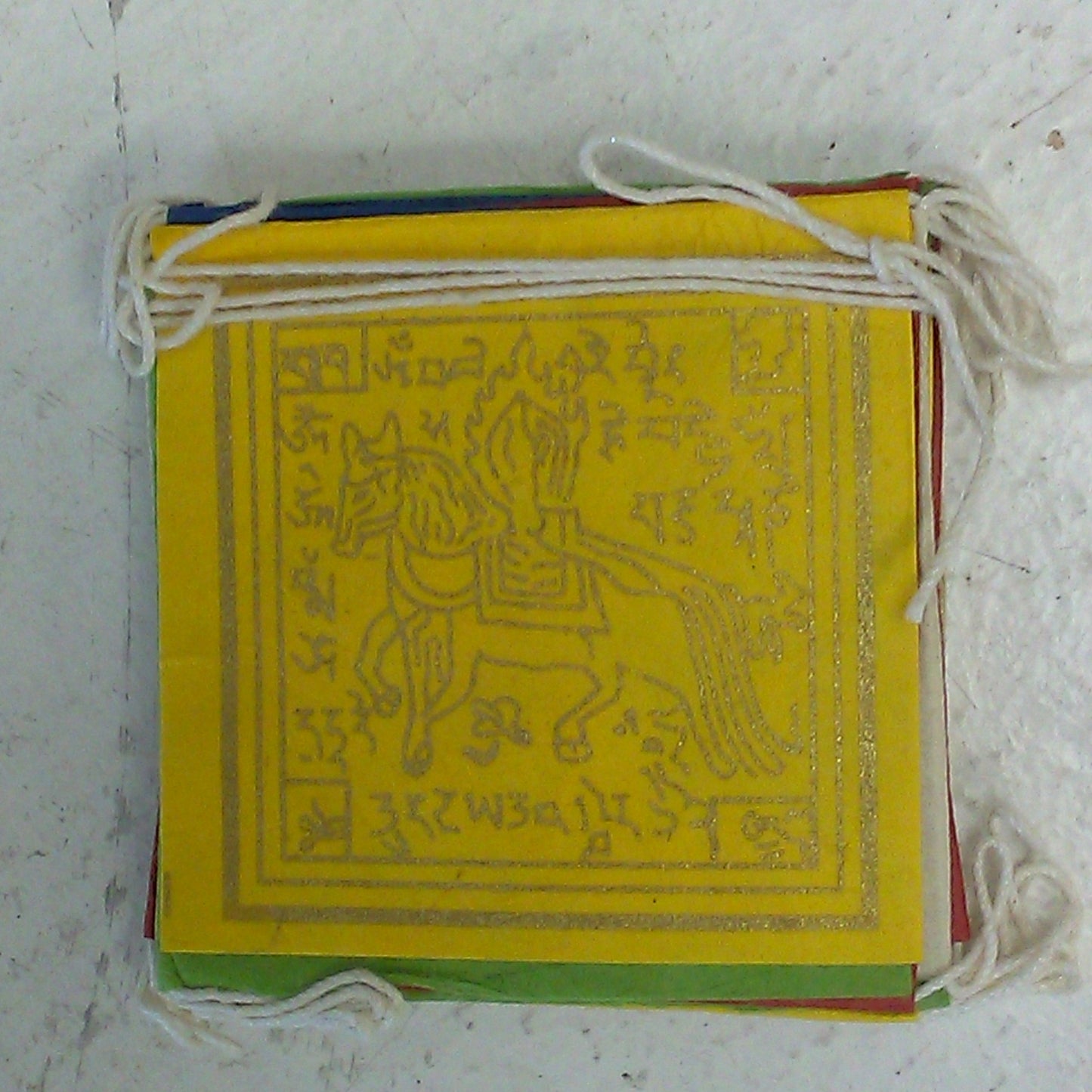 Small Paper Prayer Flags with Tibetan Traditional Imagery