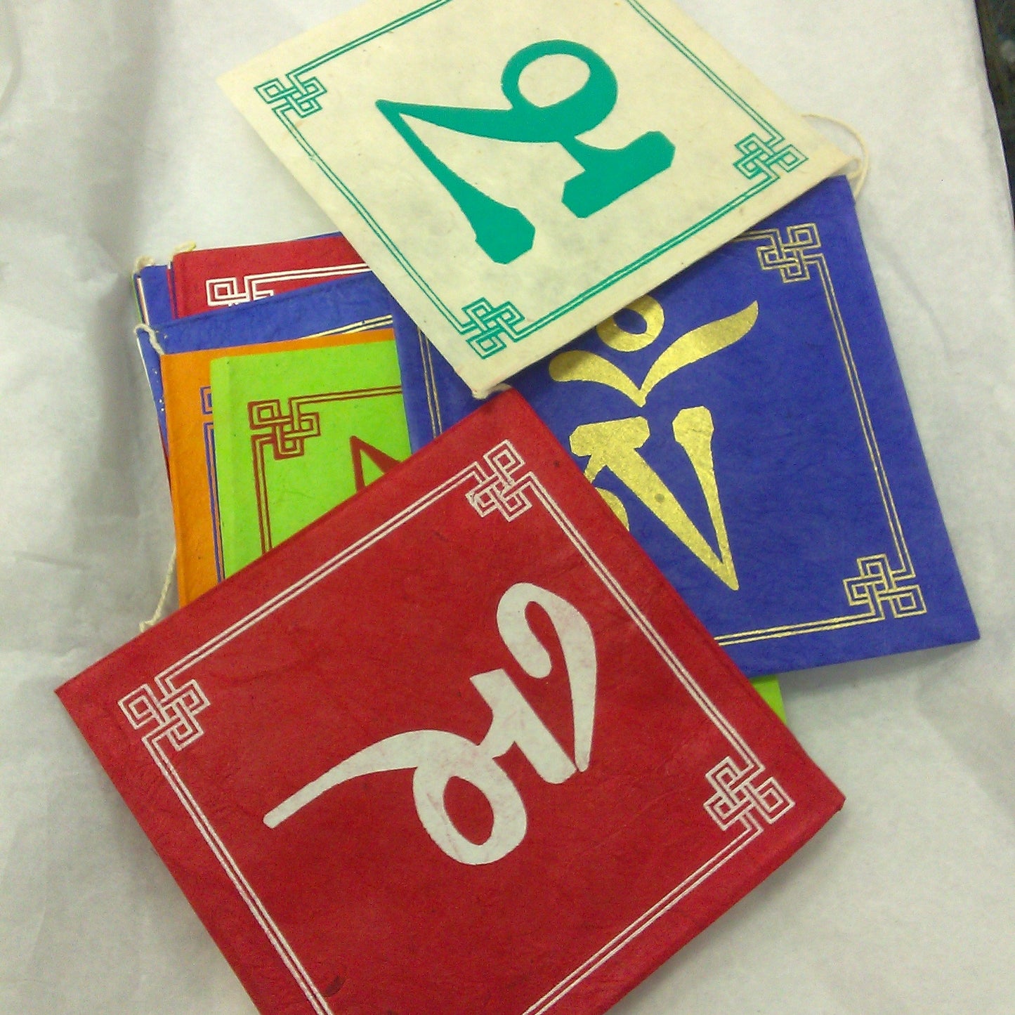 Paper prayer flag Tibetan Element Symbols