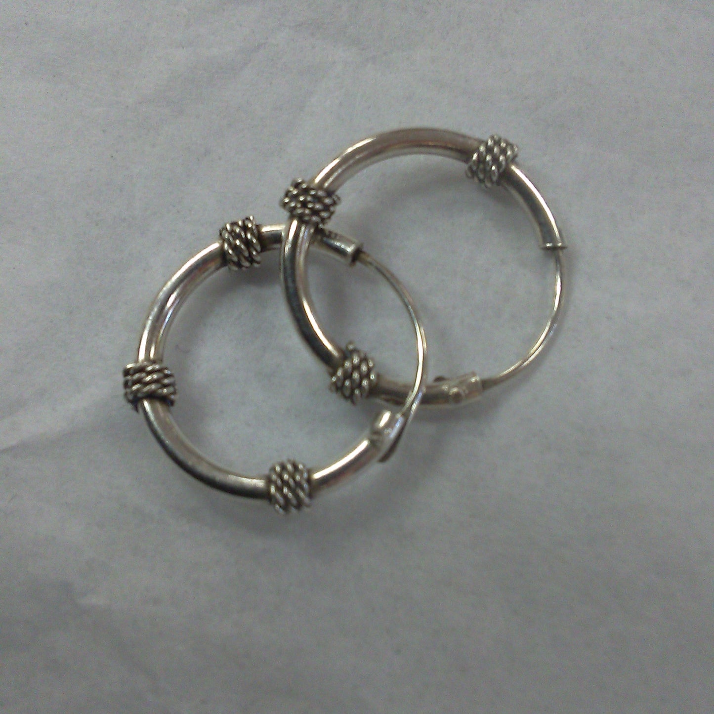 Small Sleeper Hoop Earrings with Knot Design 15mm