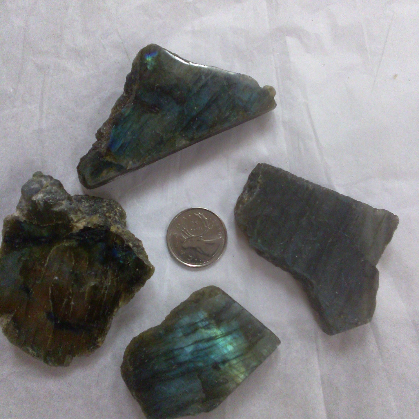 Semi-polished Labradorite Slabs