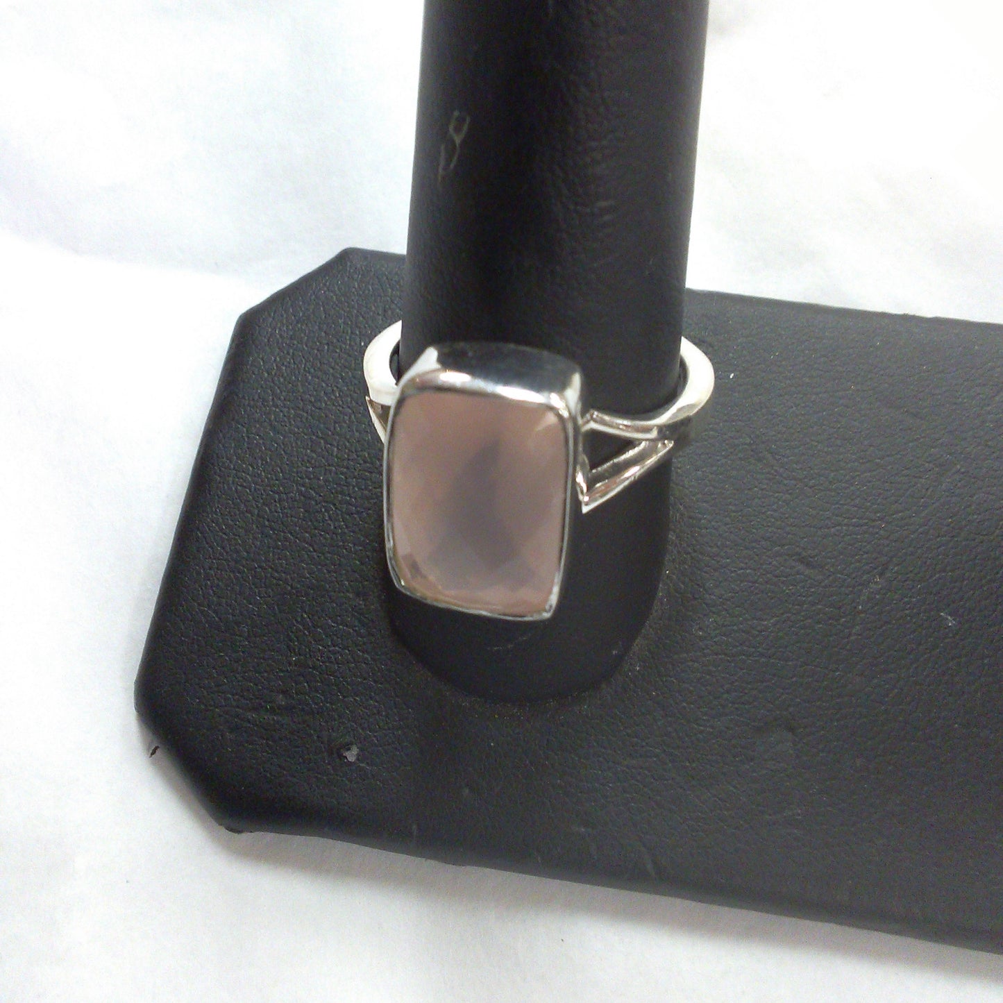 Elegant Rectangle Cut Morganite Ring
