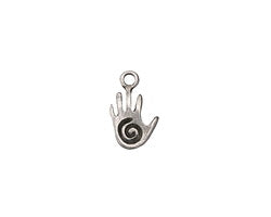 Greek Pewter Spiral Hand Charm