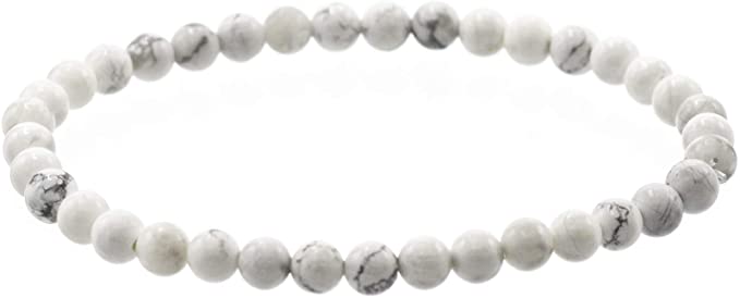 White Howlite Bracelet - 4mm