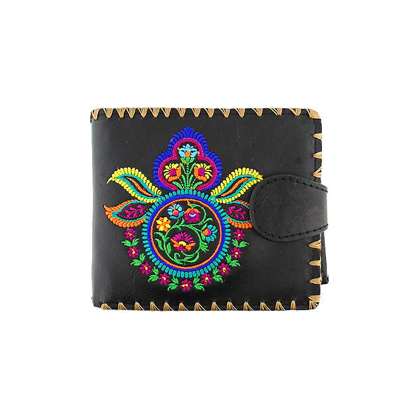 Lavishy Elma Wallet: Ornate Embroidery