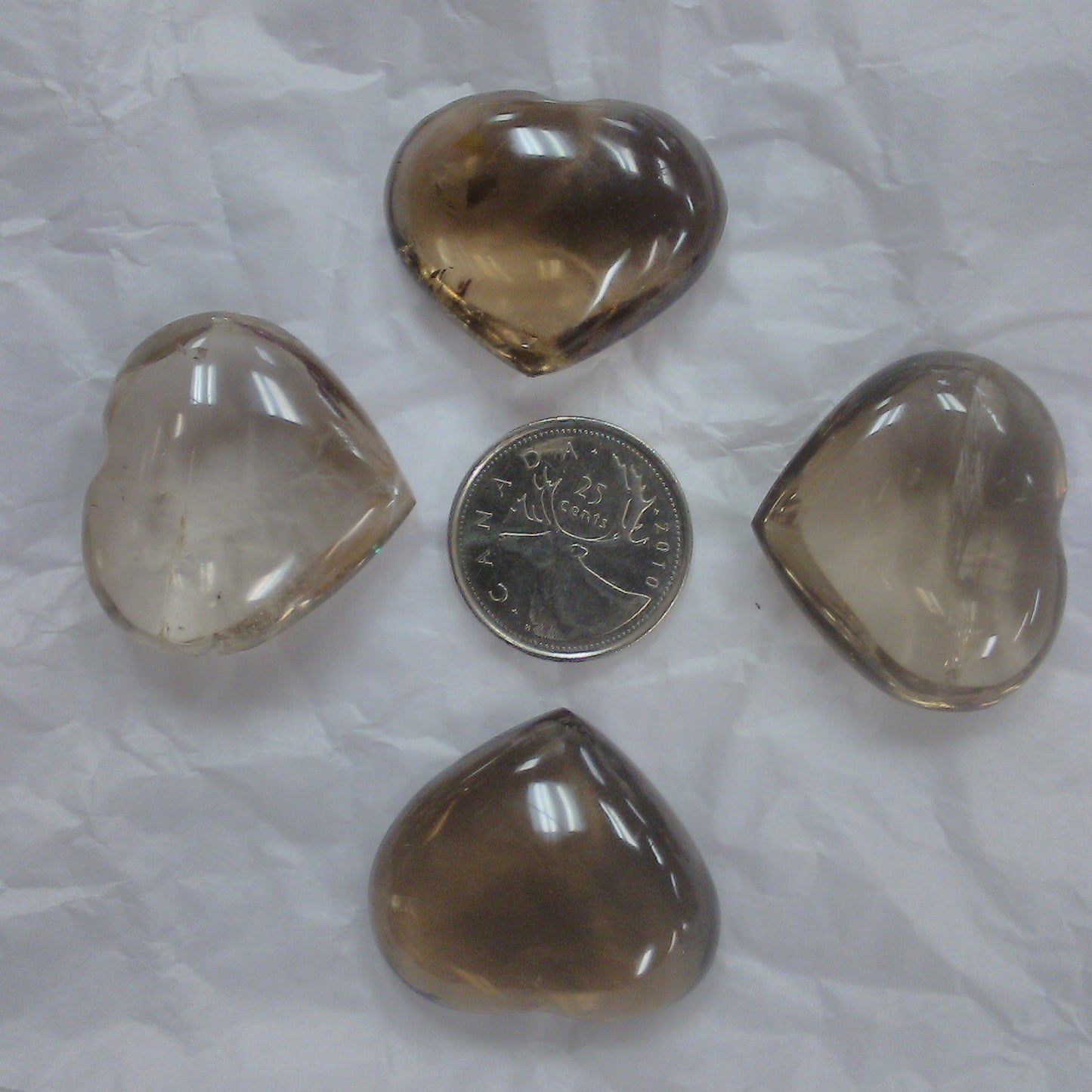 Smoky Quartz Hearts