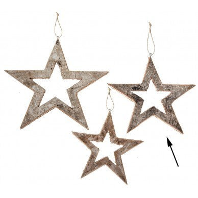 Birch Hanging Star with Jute Twine