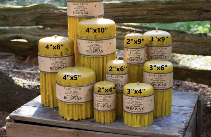 Beeswax Drip Pillar Candle
