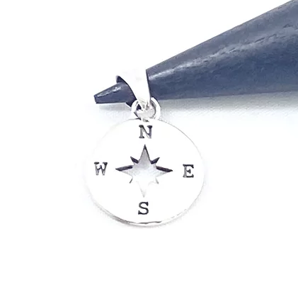 Small Silver Nautical NESW Compass Pendant