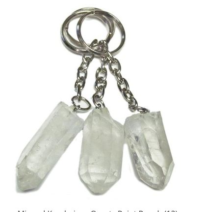 Clear Quartz Point Keychain