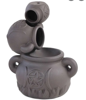 Ceramic Incense Holder/Backflow - Triple Cauldrons