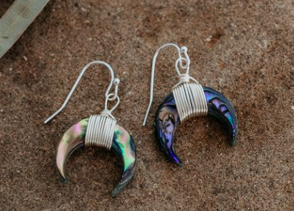 Wild Abandon - Luna Earring Wire Wrapped Abalone