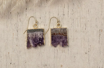 Wild Abandon - Amethyst Slice Earrings