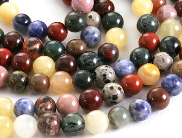 Earth Tones Gemstone Mix Round 8mm  15-16" Strand