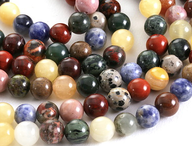 Earth Tones Gemstone Mix Round 8mm 15-16" Strand