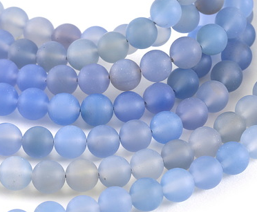 Matte Ice Blue Round 8mm 15-16" Strand