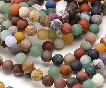 Matte Multi Gemstone  Round 8mm  15-16" Strand