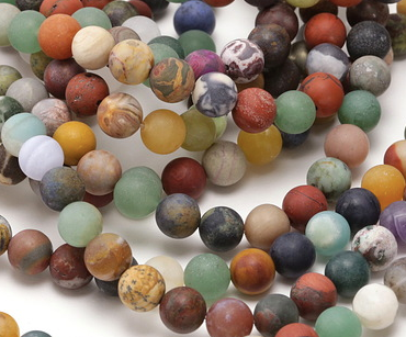 Matte Multi Gemstone Round 8mm 15-16" Strand
