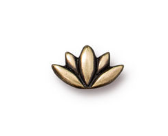 Lotus Brass Plated Bead 12x7mm