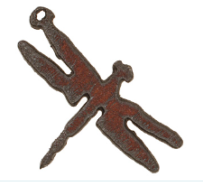 Rusted Iron Dragonfly Pendant 27x40mm