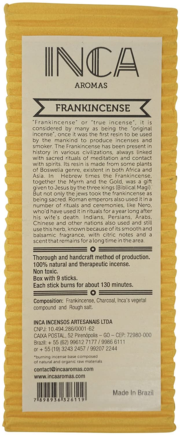 Inca Aromas Frankincense Incense (9 Sticks)