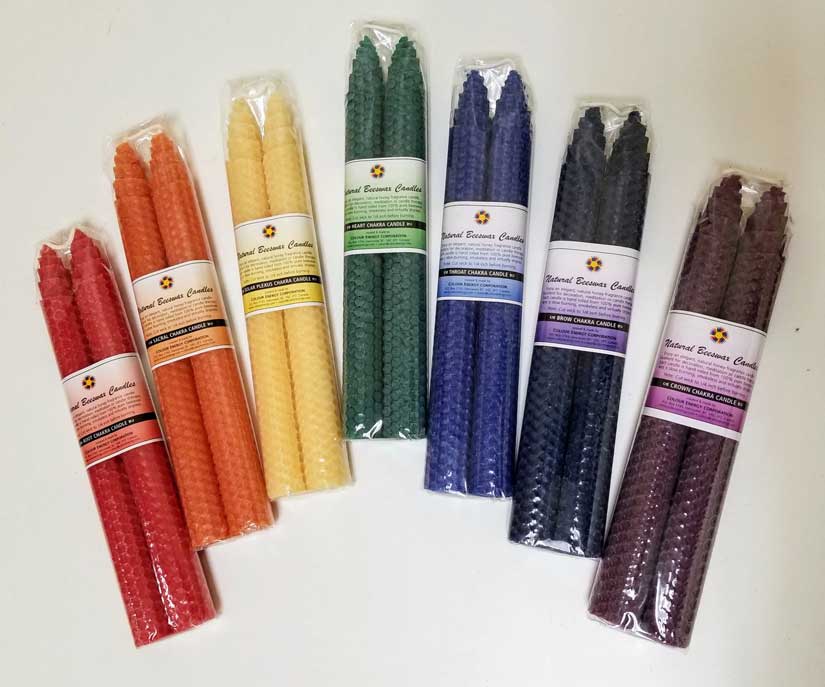 Chakra Beeswax Candles (pair)