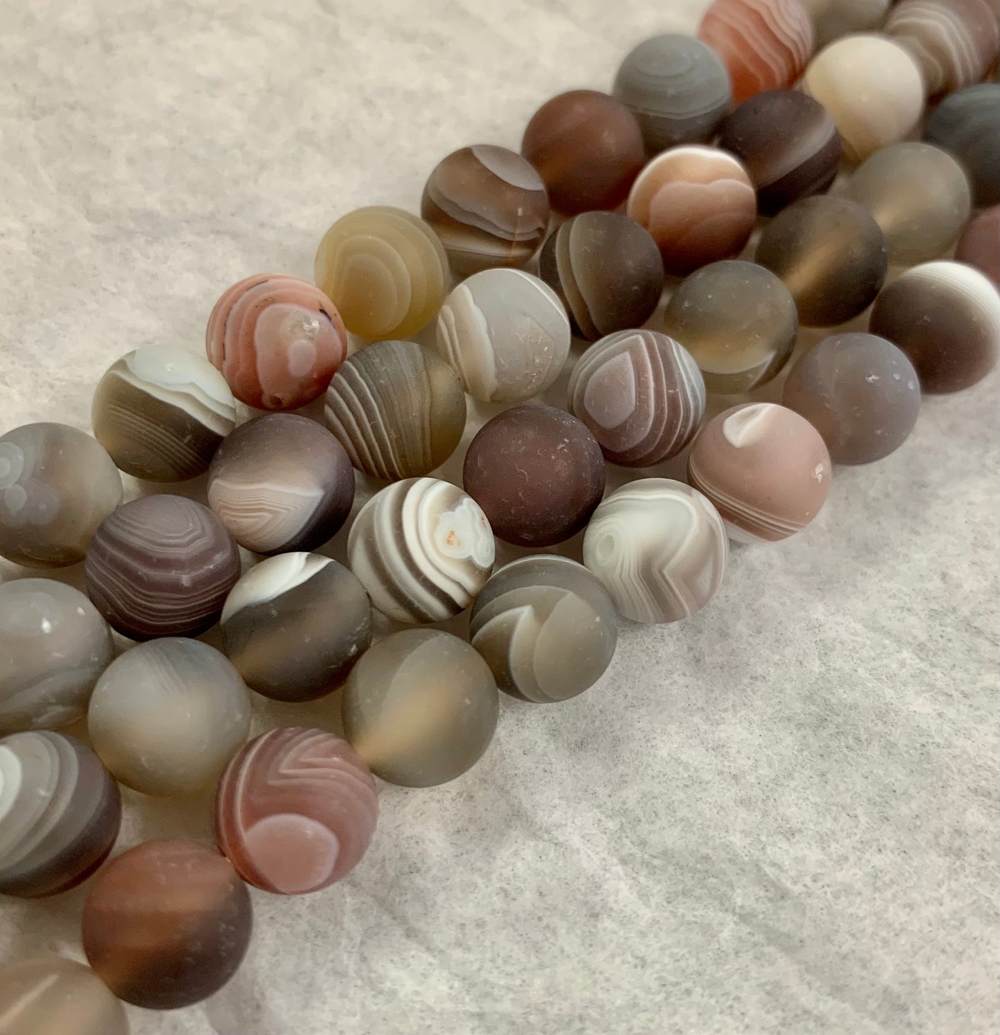 Matte Botswana Agate Strand