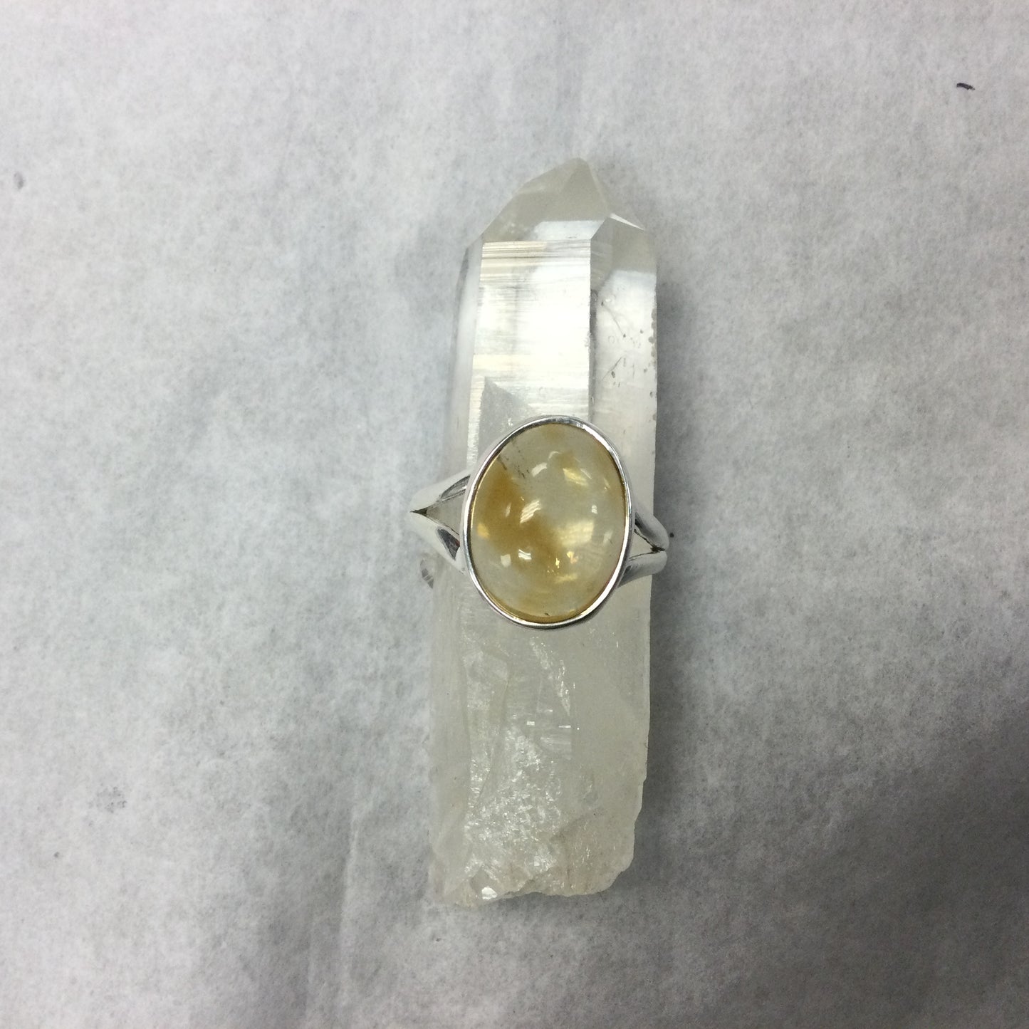 Silver Oval Cut Citrine Ring