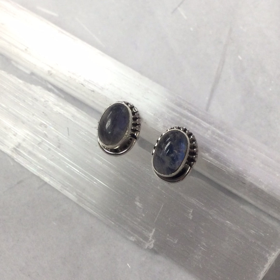 Oval Shaped Crystal Stud Earrings