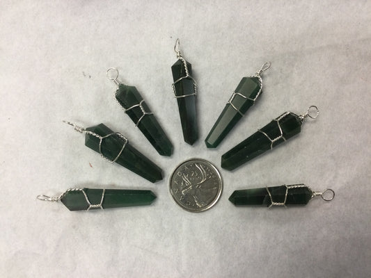 Wire Wrapped Pendant, Jade
