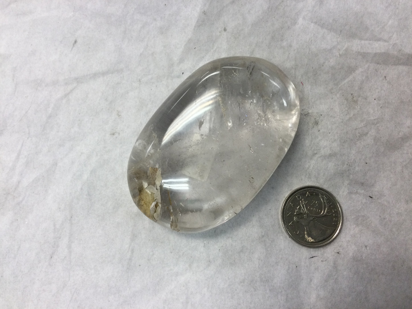 Clear Quartz with Inclusions Palm Stone