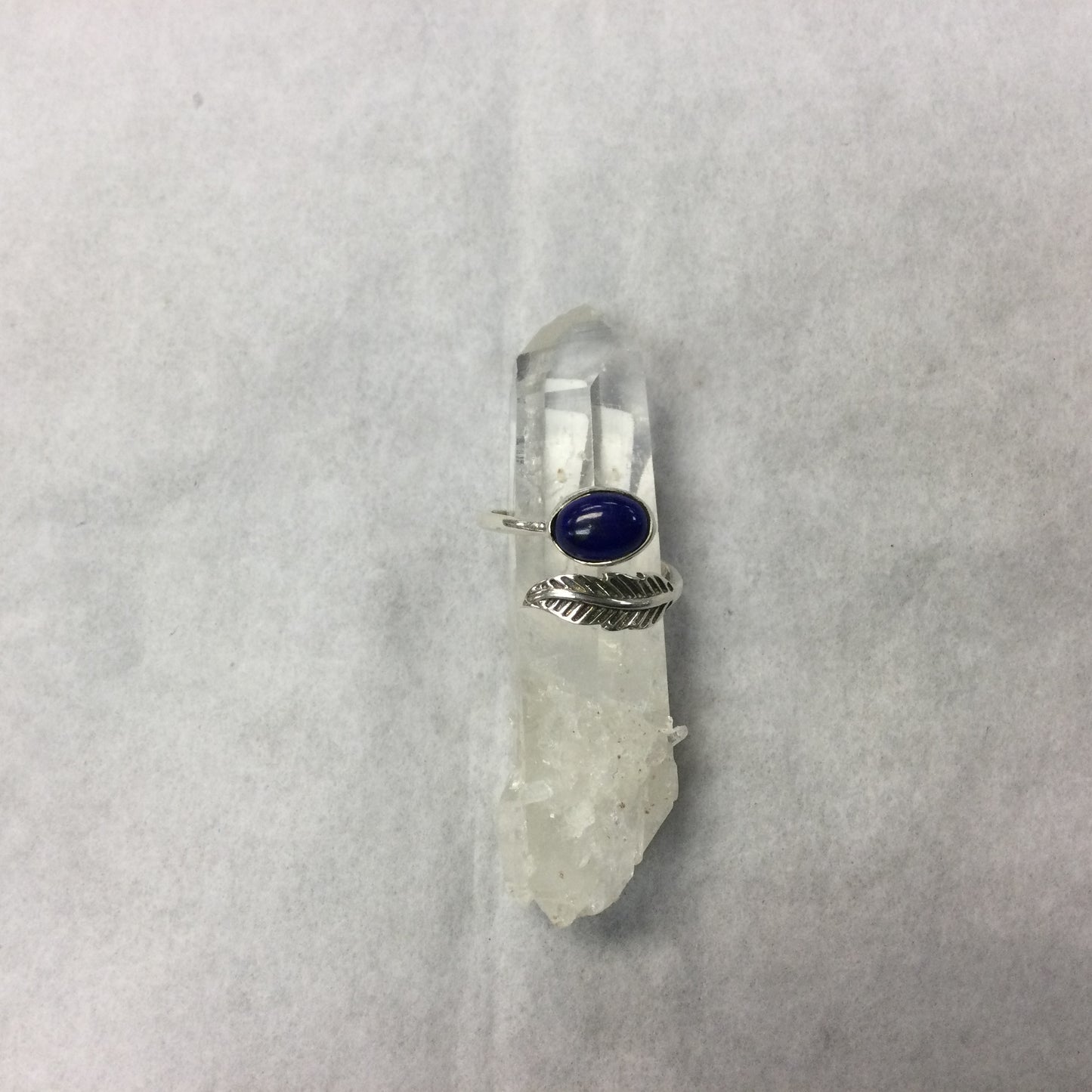 Silver Wrap Around Leaf Ring with Oval Stone