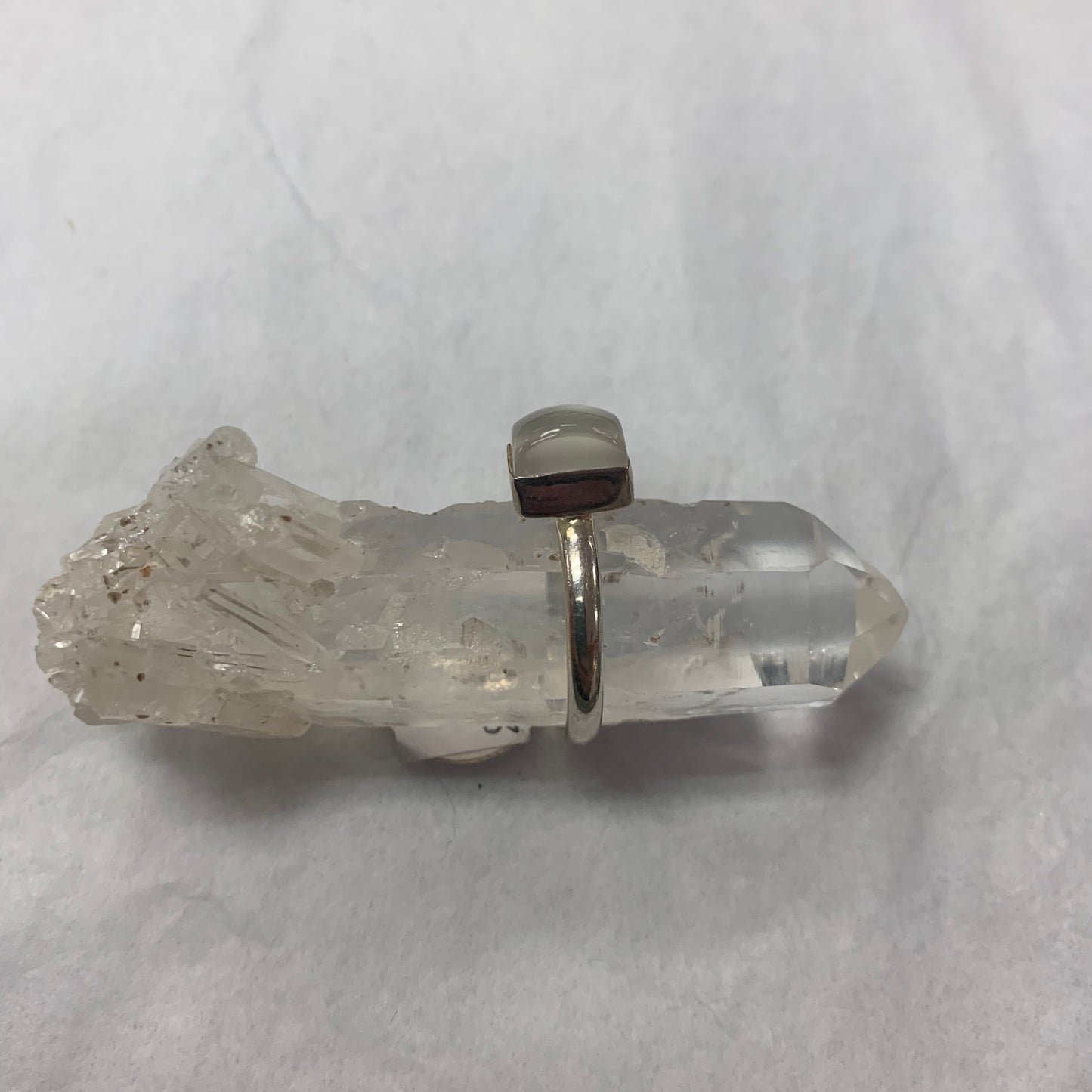 Rectangular Chalcedony Silver Ring 7