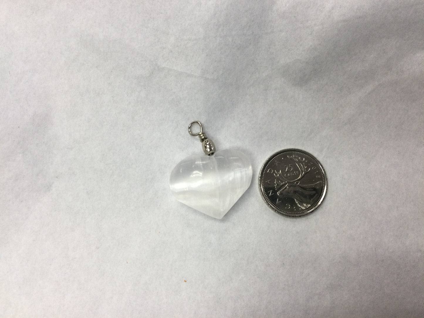 Selenite Heart Pendant