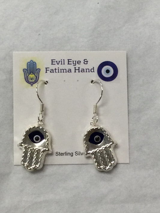 Evil Eye Fatima Hand Dangling Earring