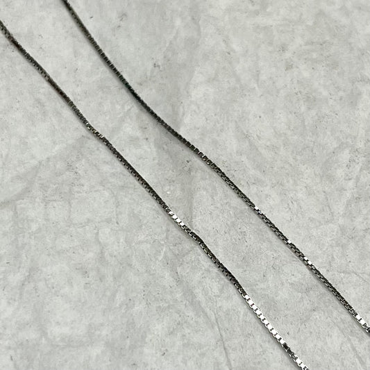 Oxidized Silver Box Chain 16"