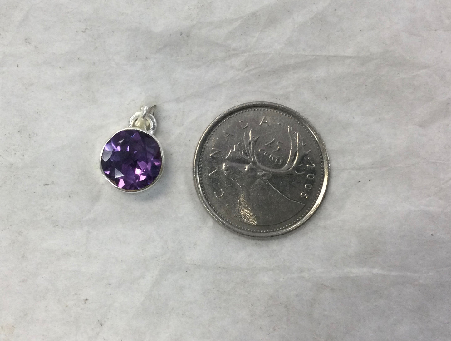 Alexanderite Round Pendant in Silver