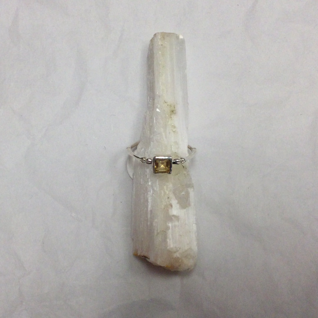 Citrine Ring Square Cut Size 9