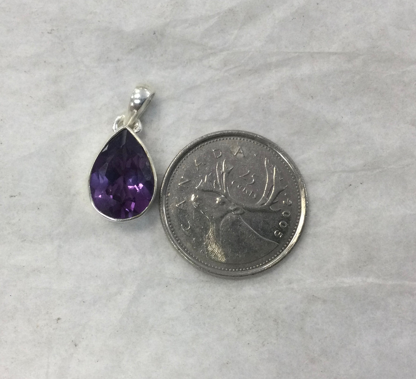 Alexanderite Teardrop Pendant in Silver