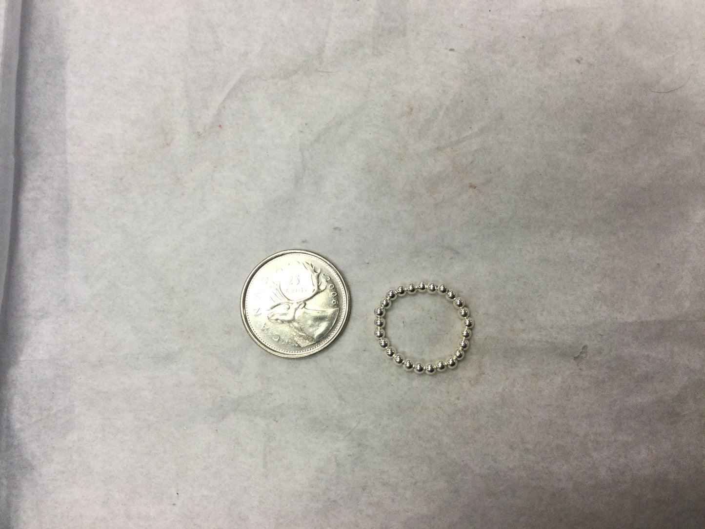 Silver ball stretchy rings