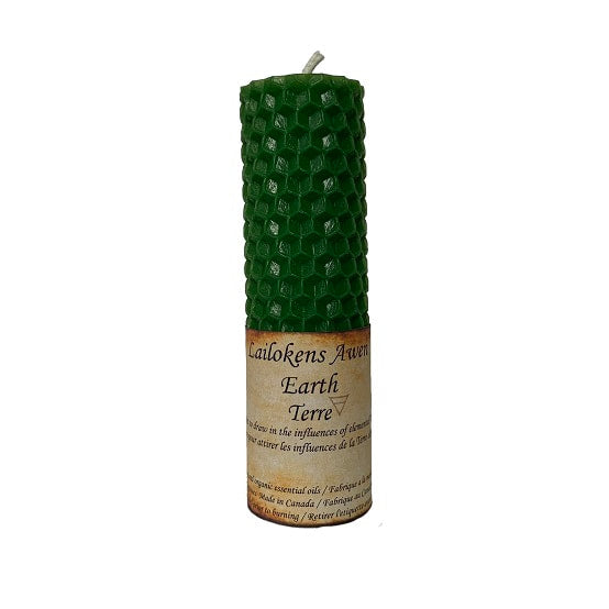 Lailokens Awen - Rolled Elemental Beeswax Candle (Assorted)