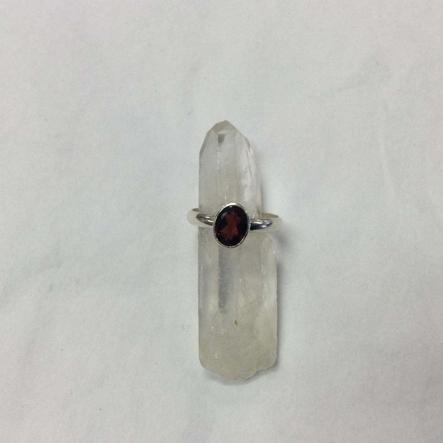 Simple Oval Gemstone Silver Ring - Various Stones