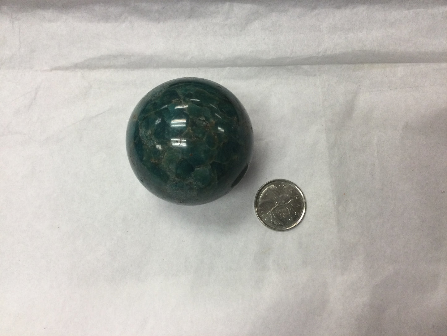 Blue apatite sphere 6.5”