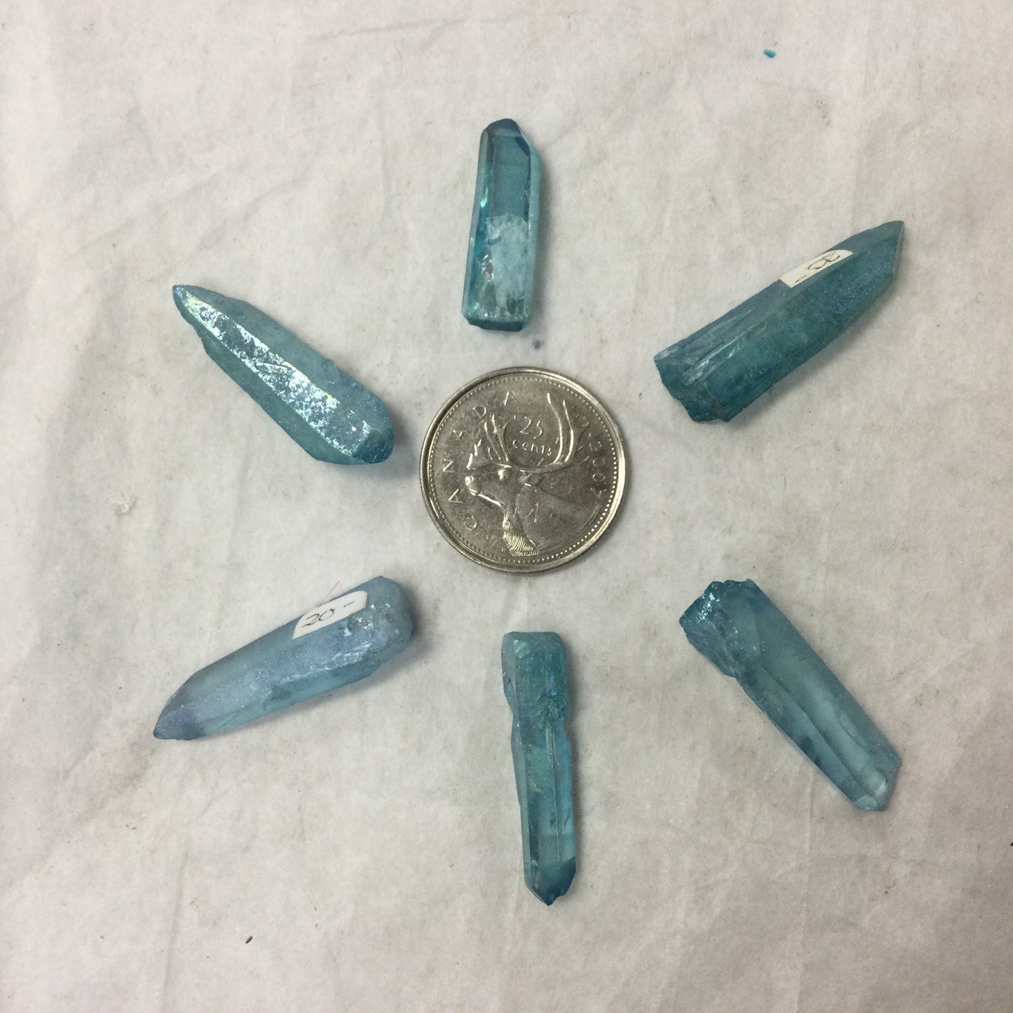 Aqua Aura Quartz Rough Points