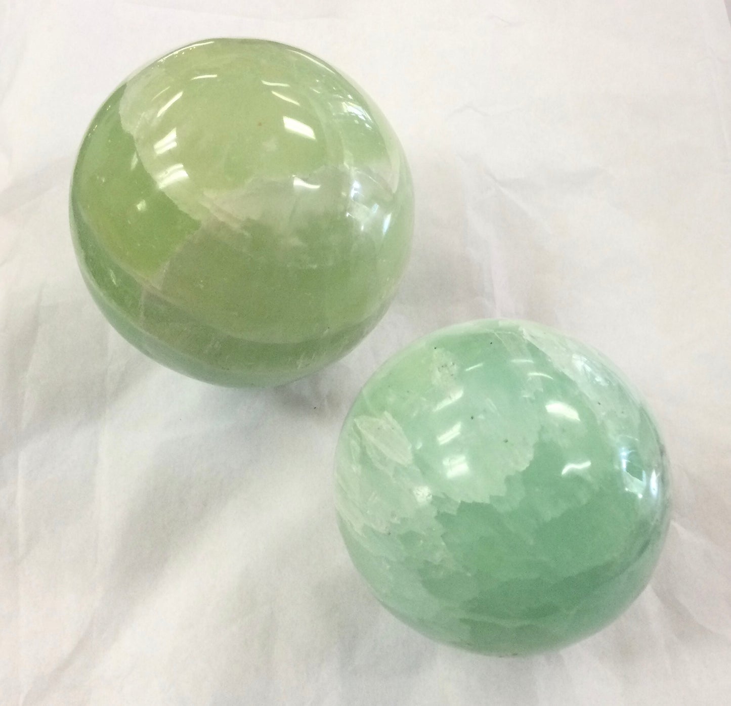 Pistachio Calcite Spheres