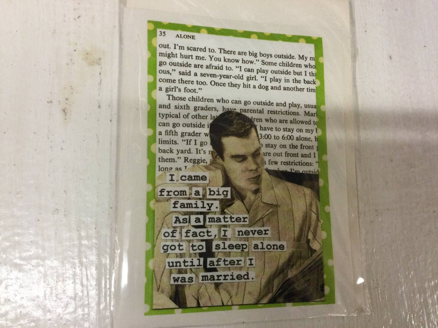 Card, I came from a big family,