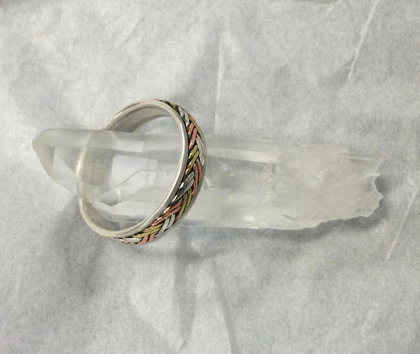 Meditation Ring, Silver Base, Copper & Silver