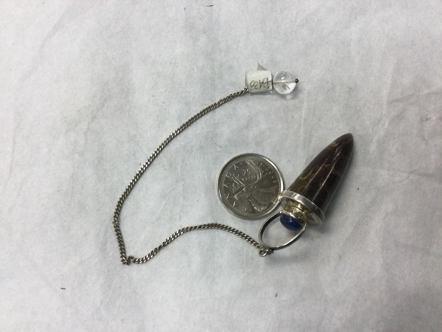 Turetella Jasper with Lapis Lazuli Pendulum