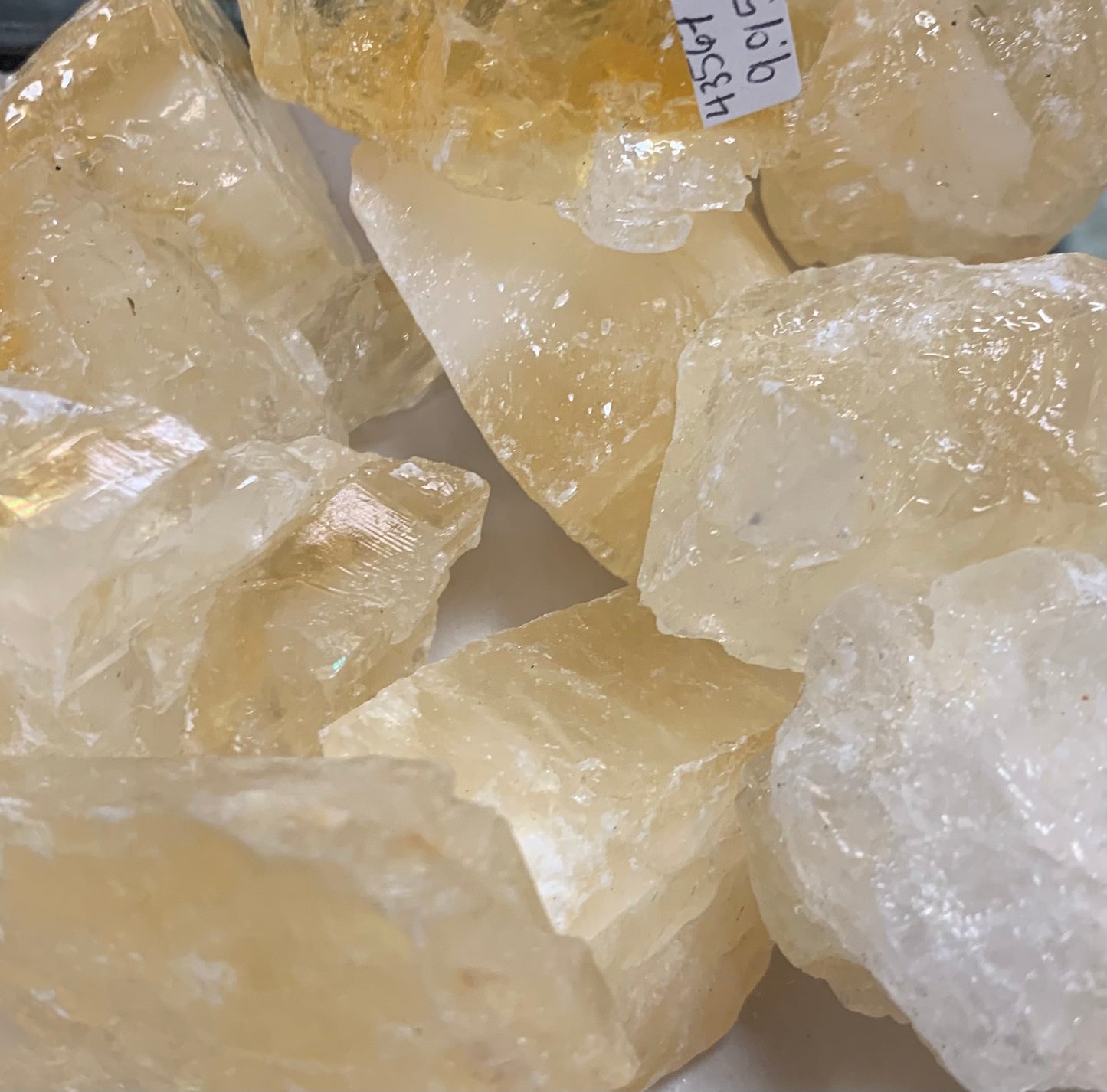 Yellow calcite, rough,