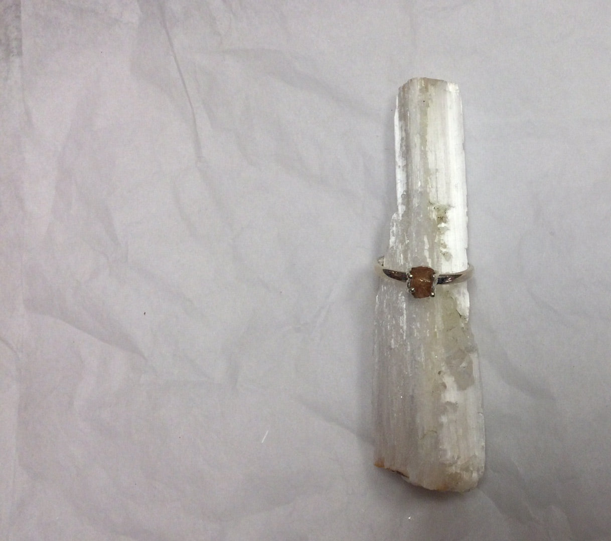Rough Hessonite Garnet Ring